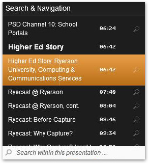 Searchable captions in Desire2Learn