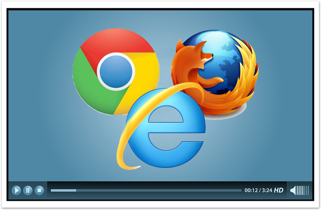 Logos from Firefox, Chrome, Safari, and Internet Explorer