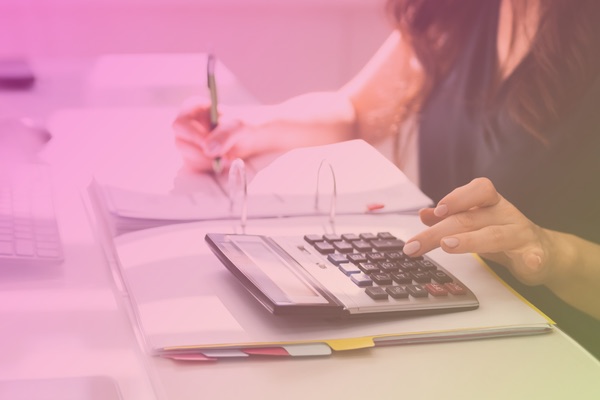 woman using a calculator