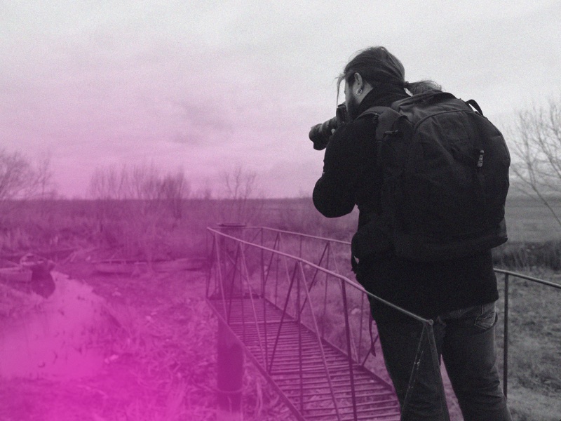 photographer taking nature photo