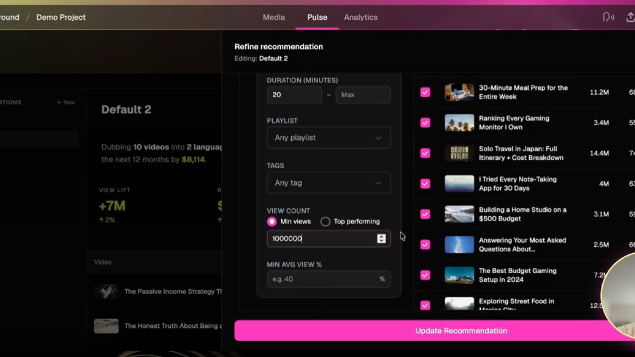 Play video: Walk-through: from channel data to a ranked dub list
