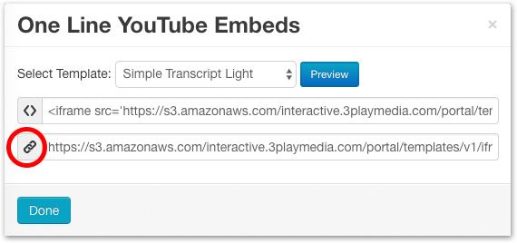 circle around the option to copy a link in the account system