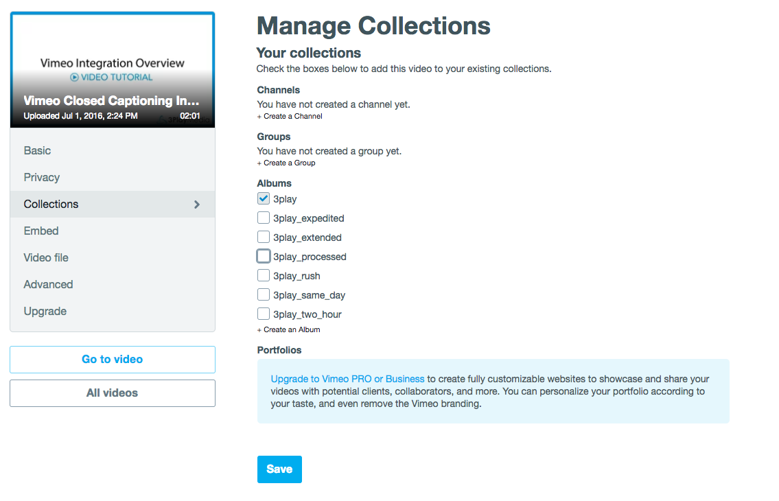Vimeo Integration with 3Play
