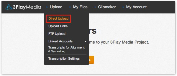 Select Direct Upload and Follow the Onscreen Prompts