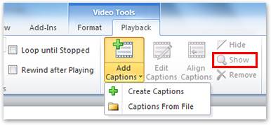 Add Captions from File