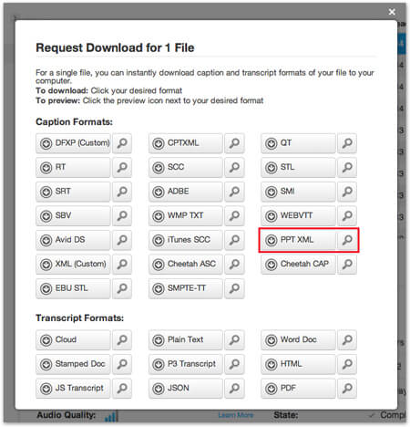 Select the PPT XML format and save it to your computer