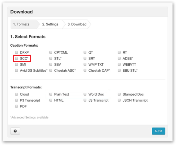 Download Your Captions in SCC Format