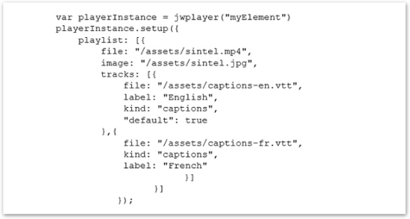Screenshot of the JW Embed code