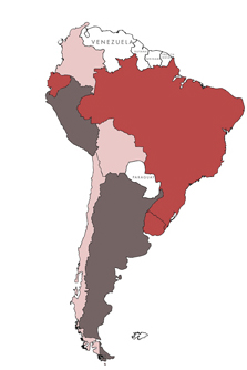 countries with wcag in south america, brazil, peru, argentina, chile, bolivia, colombia, venezuela, ecuador, uruguay