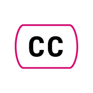 Closed captioning symbol (CC)