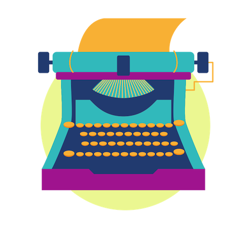 Colorful typewriter