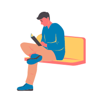 person sitting with a book