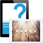 Two tablets with a white paper open on one of the screens