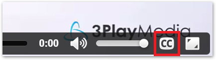 CC button highlighted on the bottom of a video player