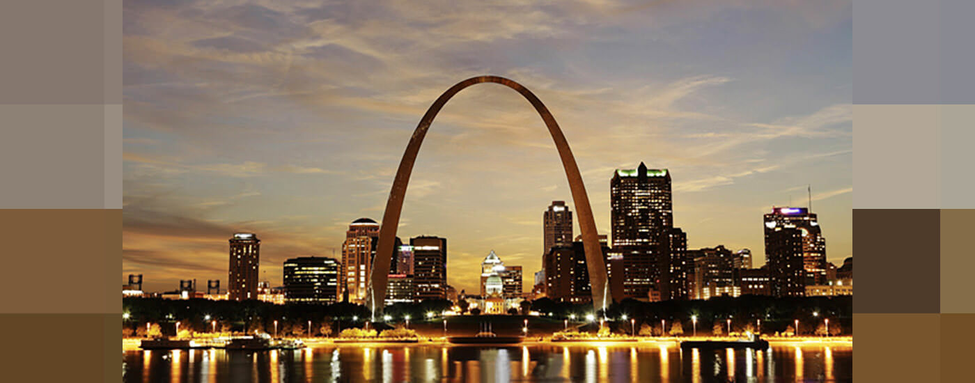 Missouri city skyline featuring the gateway arch