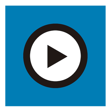 Play button icon on a blue background