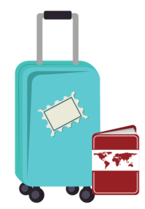 suitcase and passport 
