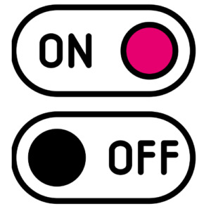 On and off toggle buttons
