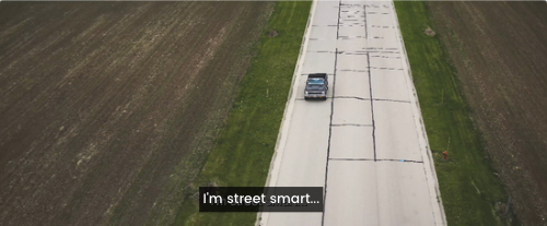 Example of SDH subtitles styled to closely resemble closed captions. Text reads "I'm street smart..." in white text on a semi-transparent black background.