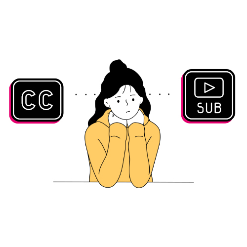Person sitting between two boxes that read "CC" and "sub".