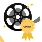 Winning badge on film wheel