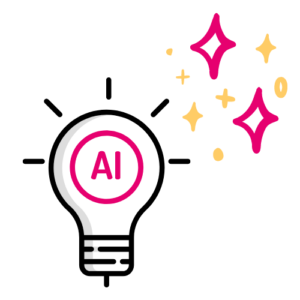 Lightbulb with the letters "AI"