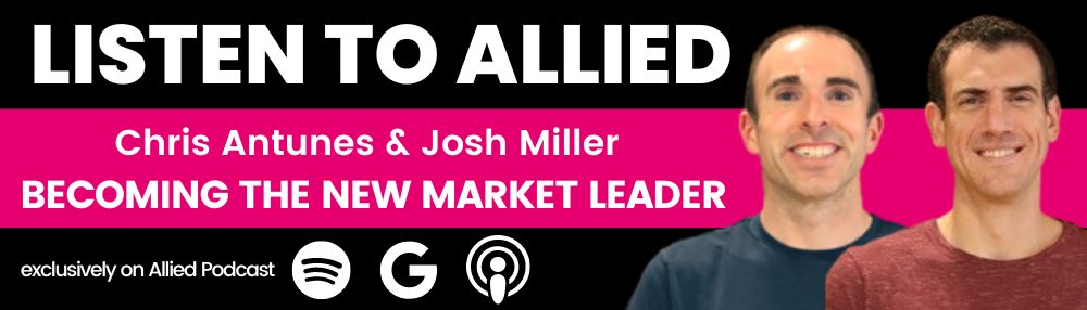 Listen to Allied Podcast - Becoming the New Market Leader with 3Play co-founders and co-CEOs Chris Antunes and Josh Miller, available on Spotify, Google Podcasts, Apple Podcasts.