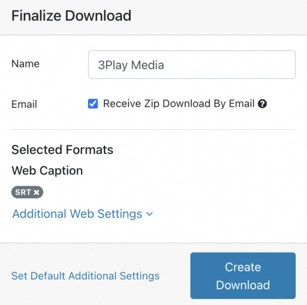 Create download button for 3Play Media file
