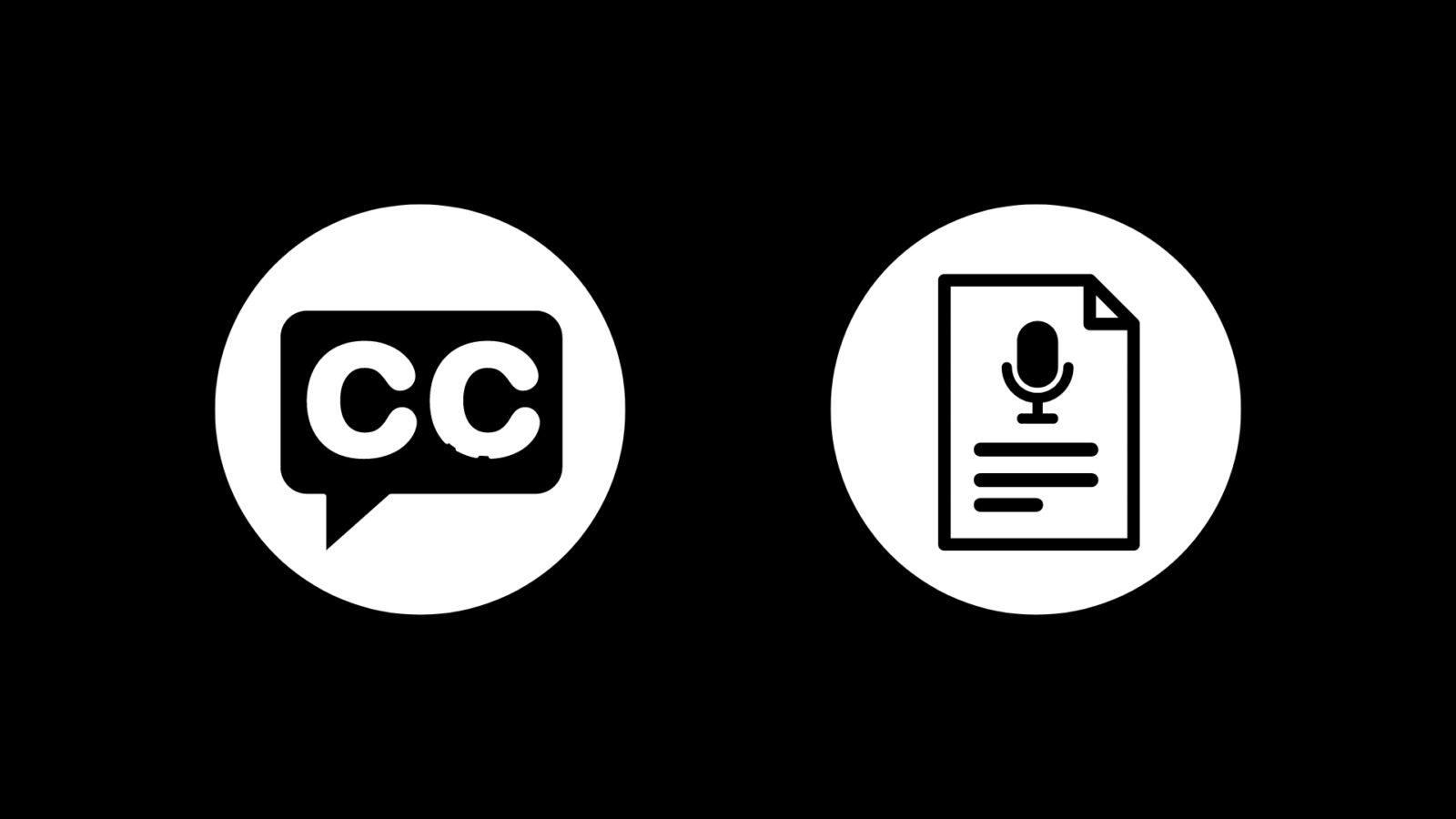 closed captioning and transcription symbols