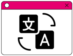 Translation and subtitling icon