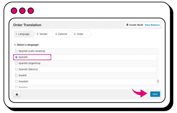 Step 1: choose your translation vendor