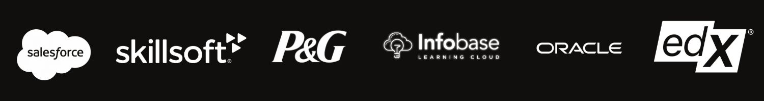 logos 3play works with include oracle, P&G, salesforce, infobase and edx