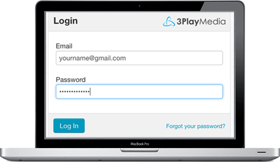 Log in to your 3Play Media account with your email and password.
