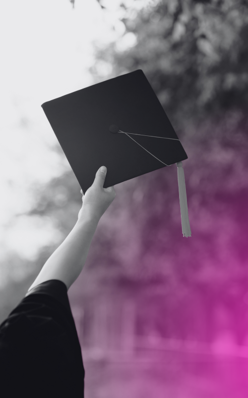 person holding graduation cap