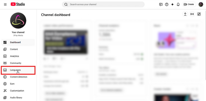 YouTube Studio Dashboard