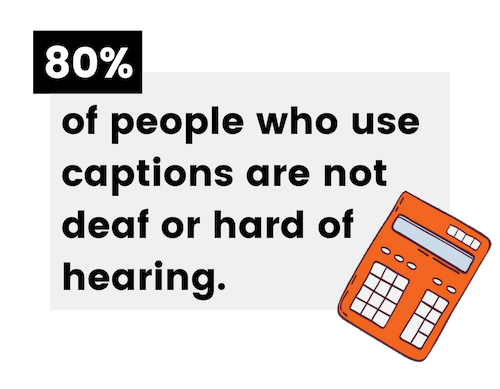 80% of people who use captions are not deaf or hard of hearing.