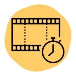 Drop frame timecode icon with film and clock