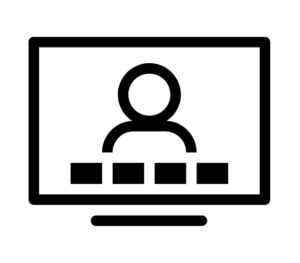 icon of a computer and person on the screen