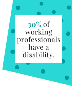 30% of working professionals have a disability.