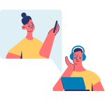 Someone talking and someone typing on a computer