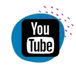 Ikona YouTube na niebieskim kropelce