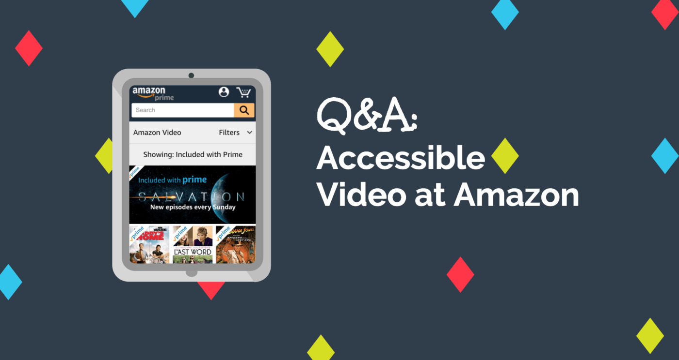 iPad showing amazon prime. Title Q&A Accessible Video at Amazon