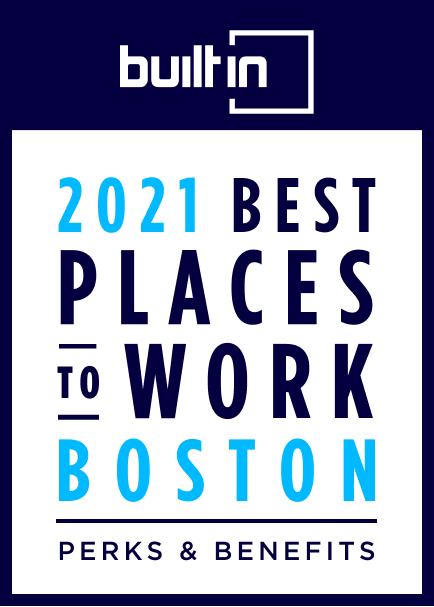 Built In 2021 Best Places to Work Boston Perks & Benefits Badge