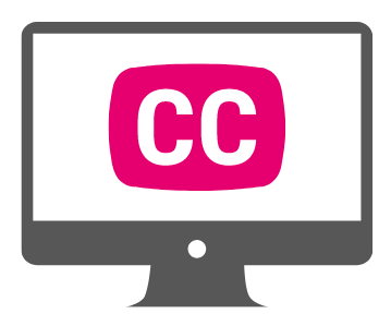 computer with closed captions logo on screen