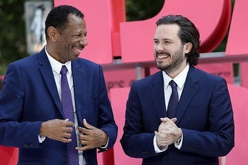 CJ and Edgar Wright at Baby Driver premier