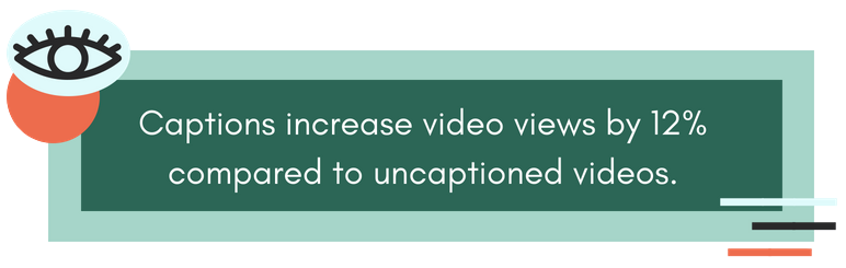 Green text box: captions increase video views