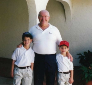 Dustin and his brother as children with his grandfather
