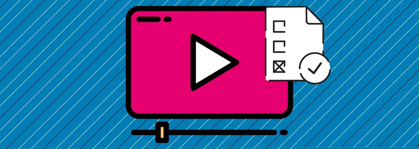 Online video icon with checklist