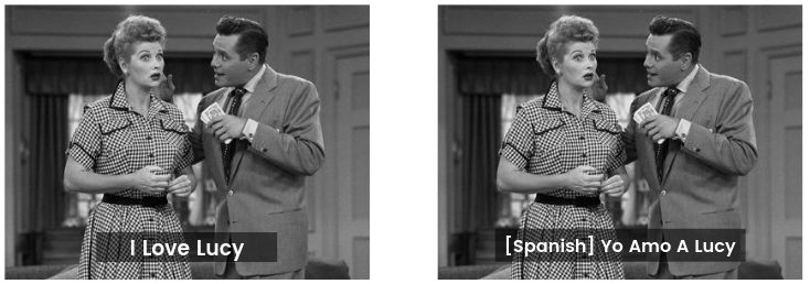 I love Lucy captions in English and Spanish