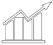 chart with arrow pointing in a positive trajectory